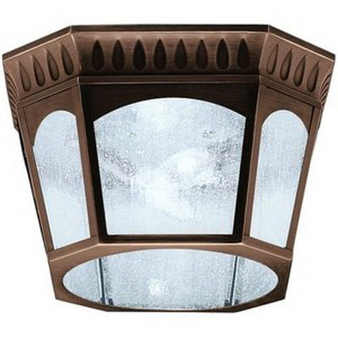 Aztec 39914 By Kichler Lighting Elgin Collection Two Light Outdoor Flush Ceiling Lantern in Burnished Bronze Finish - Quality Discount Lighting
