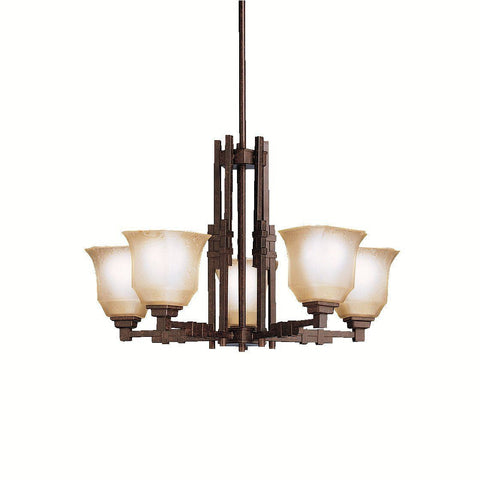 Aztec 34903 by Kichler Lighting Silverton Collection Five Light Hanging Chandelier in Tannery Bronze Finish - Quality Discount Lighting