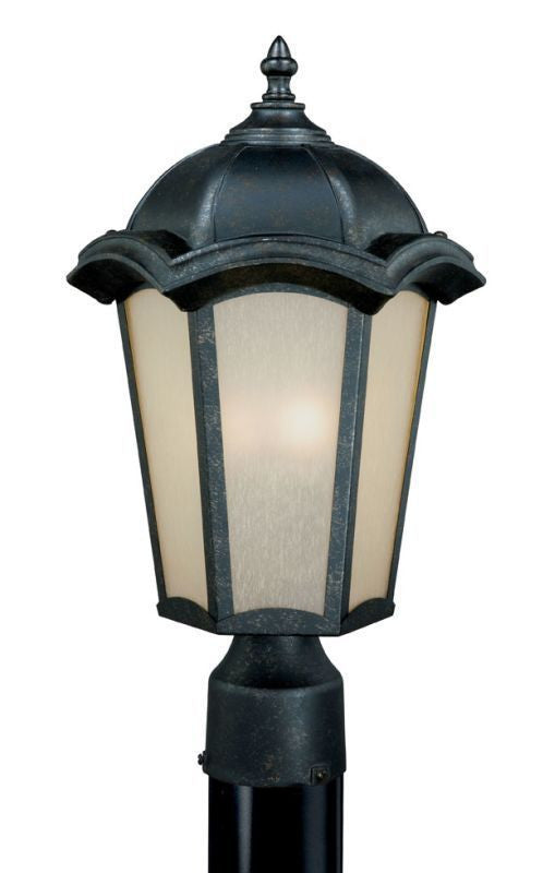 Vaxcel Lighting CE-OPU090GT Chloe Collection Three Light Outdoor Exterior Post Lantern in Gold Stone Finish - Quality Discount Lighting