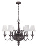 Craftmade Lighting 39626 LB Beaumont Collection Six Light Hanging Chandelier in Legacy Brass Bronze Finish