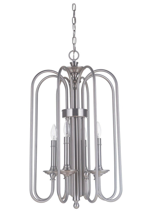 Craftmade Lighting 40734 PLN Avery Collection Four Light Hanging Pendant Chandelier in Polished Nickel Finish