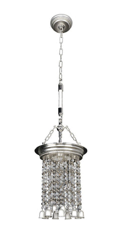 Kalco Lighting 026651-017-FR0010 Clare Collection One Light Hanging Pendant in Two Tone Silver Finish