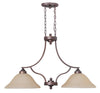 Craftmade Lighting 9834MB2 Portia Collection Two Light Hanging Linear Chandelier in Metropolitan Bronze Finish