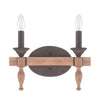 Craftmade Lighting 38102 JBZDO Glenwood Collection Two Light Bath Vanity Wall Mount in Light Aged Bronze and Distressed Oak Finish