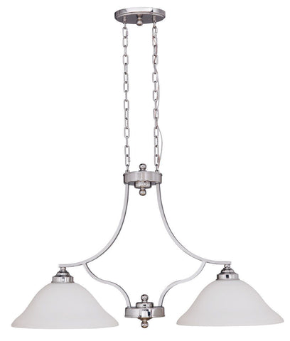 Craftmade Lighting 9834PLN2 Portia Collection Two Light Hanging Linear Chandelier in Polished Nickel Finish