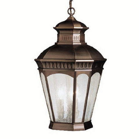 Aztec 39912 By Kichler Lighting Elgin Collection Three Light Outdoor Hanging Lantern in Burnished Bronze Finish - Quality Discount Lighting
