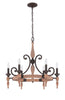 Craftmade Lighting 38126 JBZDO Glenwood Collection Six Light Hanging Chandelier in Light Aged Bronze and Distressed Oak Finish