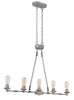 Craftmade Lighting 37875 AGV Hadley Collection Five Light Hanging Linear Chandelier in Aged Galvanized Finish