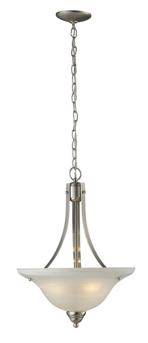 Z-Lite Lighting 2110-P Athena Collection Three Light Hanging Pendant Chandelier in Brushed Nickel Finish