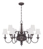 Craftmade Lighting 39629 LB Beaumont Collection Nine Light Hanging Chandelier in Legacy Brass Bronze Finish