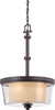 Nuvo Lighting 60-4546 Decker Collection Three Light Hanging Pendant Chandelier in Sudbury Bronze Finish - Quality Discount Lighting