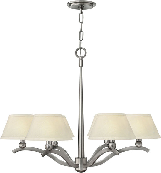 Hinkley Lighting 4616BN Whitney Collection Six Light Hanging Chandelier in Brushed Nickel Finish - Discount Lighting Fixtures