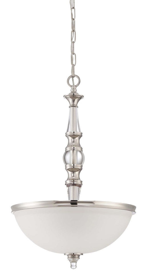 Craftmade Lighting 37443 PLN Laurent Collection Three Light Hanging Pendant Chandelier in Polished Nickel Finish