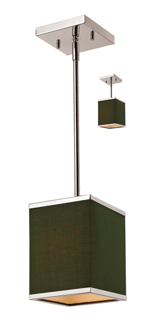 Z-Lite Lighting 197-6 Rego Collection One Light Hanging Mini Pendant or Semi Flush Ceiling Mount in Brushed Nickel Finish