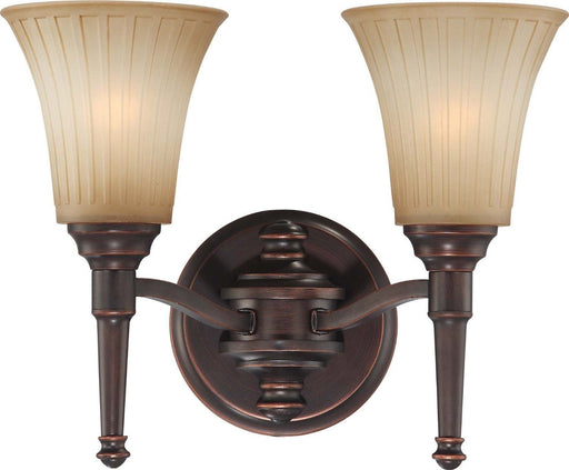 Nuvo Lighting 60-4242 Franklin Collection Two Light Bath Vanity Wall Sconce in Georgetown Bronze Finish - Quality Discount Lighting