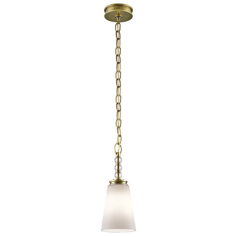 Kichler Lighting 43546 NBR Rossington Collection One Light Hanging Mini Pendant in Natural Brass Finish