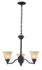 Z-Lite Lighting 2114-3 Athena Collection Three Light Hanging Chandelier in Bronze Finish