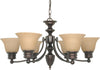 Nuvo Lighting 60-3129 Empire Collection Six Light Energy Star Efficient GU24 Hanging Chandelier in Mahogany Bronze Finish