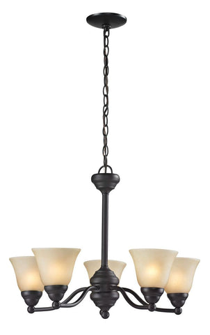 Z-Lite Lighting 2114-5 Athena Collection Five Light Hanging Chandelier in Bronze Finish