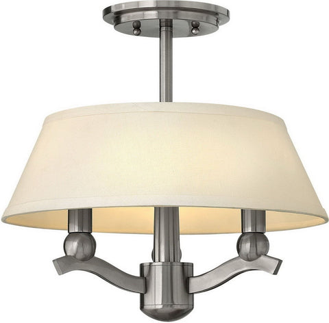 Hinkley Lighting 4611BN Whitney Collection Three Light Convertible Semi Flush or Hanging Pendant Chandelier in Brushed Nickel Finish - Discount Lighting Fixtures