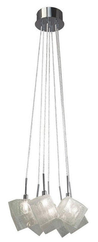 Elan by Kichler Lighting 83288 IceKubez Collection Seven Light Hanging Pendant Chandelier in Polished Chrome Finish