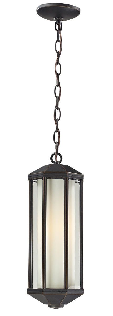Z-Lite Lighting 526CH-ORB Cylex Collection One Light Outdoor Exterior Hanging Lantern in Oil Rubbed Bronze Finish