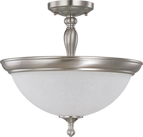 Nuvo Lighting 60-2786 Bella Collection Three Light Semi Flush Ceiling in Brushed Nickel Finish