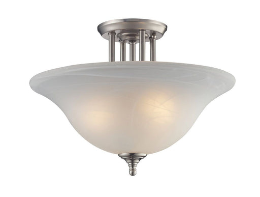 Z-Lite Lighting 2110-SF Athena Collection Three Light Semi Flush Ceiling Mount in Brushed Nickel Finish with Swirl Alabaster Glass