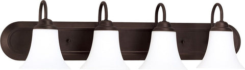 Nuvo Lighting 60-1935 Dupont Collection Four Light Energy Star Efficient GU24 Bath Vanity Wall Fixture in Dark Chocolate Bronze Finish