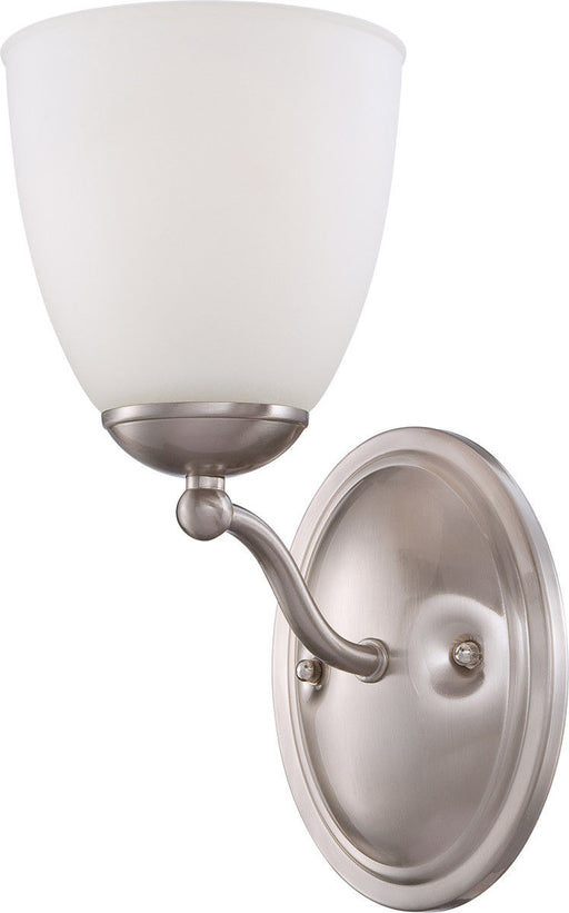 Nuvo Lighting 60-5051 Patton Collection One Light Energy Star Efficient GU24 Wall Sconce in Brushed Nickel Finish