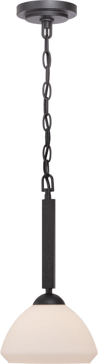 Nuvo Lighting 60-5467 Bali Collection One Light Pendant in Textured Black Finish