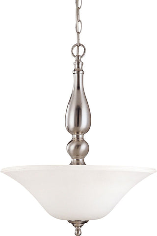 Nuvo Lighting 60-1908 Dupont Collection Three Light Energy Star Efficient GU24 Hanging Pendant in Brushed Nickel Finish