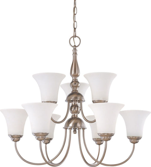 Nuvo Lighting 60-1903 Dupont Collection Nine Light Energy Star Efficient GU24 Hanging Chandelier  in Brushed Nickel Finish