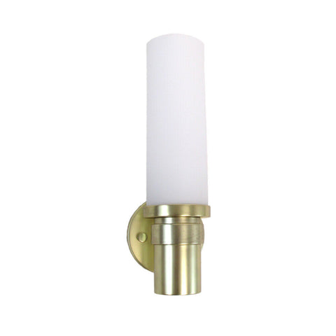 Oxygen Lighting 2-5124-130 One Light Pebble Collection Energy Efficient Fluorescent Wall Sconce in Satin Brass Finish