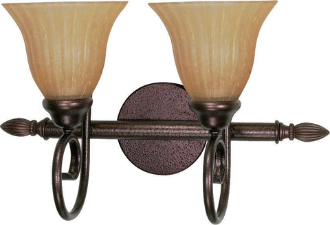 Nuvo Lighting 60-2412 Moulan Collection Two Light Energy Saving Fluorescent Bath Wall Sconce in Copper Bronze Finish