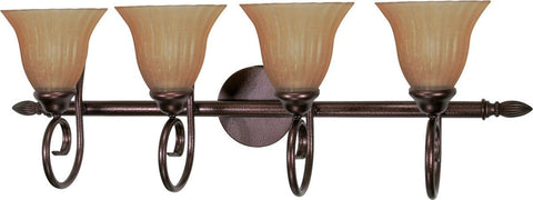 Nuvo Lighting 60-2414 Moulan Collection Four Light Energy Saving Fluorescent Bath Wall Sconce in Copper Bronze Finish