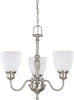 Nuvo Lighting 60-2773 Bella Collection Three Light Hanging Chandelier in Brushed Nickel Finish