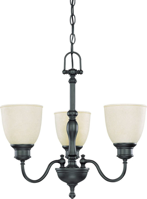 Nuvo Lighting 60-2774 Bella Collection Three Light Hanging Chandelier in Aged Bronze Finish