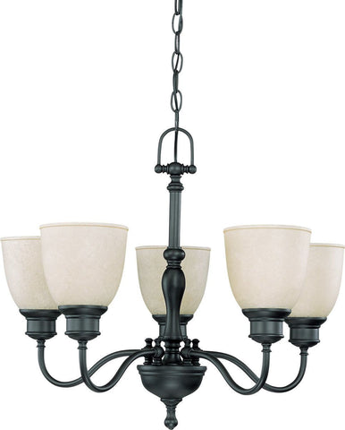 Nuvo Lighting 60-2776 Bella Collection Five Light Hanging Chandelier in Aged Bronze Finish