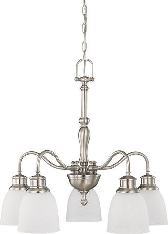 Nuvo Lighting 60-2777 Bella Collection Five Light Hanging Chandelier in Brushed Nickel Finish