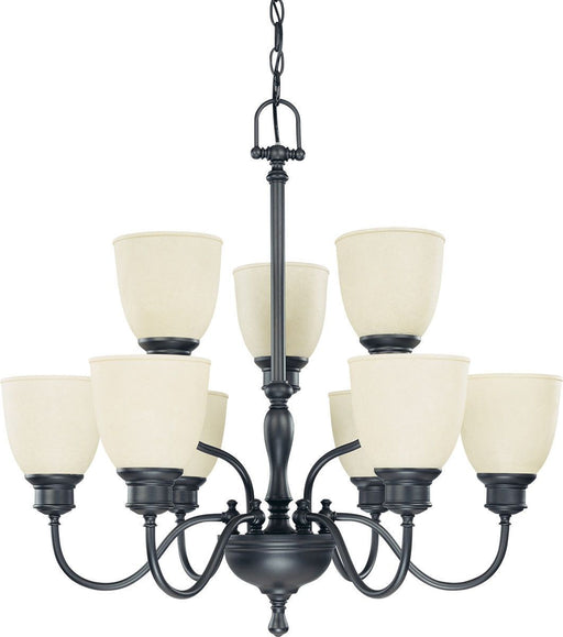 Nuvo Lighting 60-2781 Bella Collection Nine Light Hanging Chandelier in Aged Bronze Finish