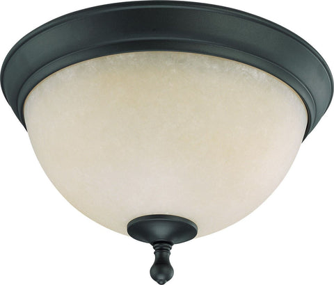 Nuvo Lighting 60-2792 Bella Collection Two Light Flush Ceiling in Aged Bronze Finish