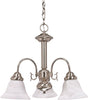 Nuvo Lighting 60-3181 Ballerina Collection Three Light Energy Star Efficient GU24 Hanging Chandelier in Brushed Nickel Finish