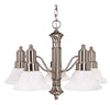 Nuvo Lighting 60-3182 Gotham Collection Five Light Energy Star Efficient GU24 Hanging Chandelier in Brushed Nickel Finish