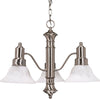 Nuvo Lighting 60-3183 Gotham Collection Three Light Energy Star Efficient GU24 Hanging Chandelier in Brushed Nickel Finish