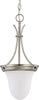 Nuvo Lighting 60-3309 Signature Collection One Light Energy Star Efficient G24 Hanging Pendant in Brushed Nickel Finish