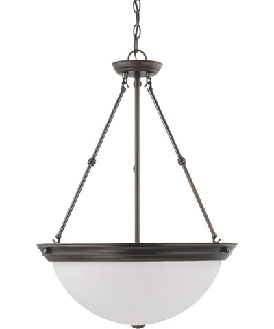 Nuvo Lighting 60-3343 Signature Collection Three Light Energy Star Efficient G24 Hanging Pendant Chandelier in Mahogany Bronze Finish