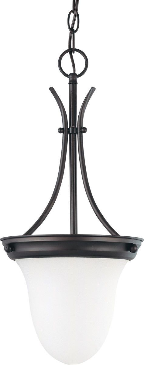 Nuvo Lighting 60-3364 Signature Collection One Light Energy Star Efficient G24 Hanging Pendant in Mahogany Bronze Finish