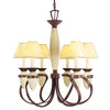Aztec 34053 by Kichler Lighting Six Light Hanging Chandelier in Tannery Bronze and Wrought Iron Crackle Finish