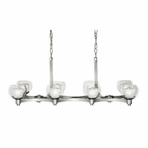 Aztec by Kichler Lighting 34548 Eight Light Contemporary Hanging Linear Chandelier in Brushed Nickel Finish